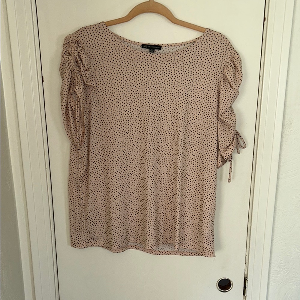 Adrianna Papell Pink Ruffled Blouse with Relaxed Fit